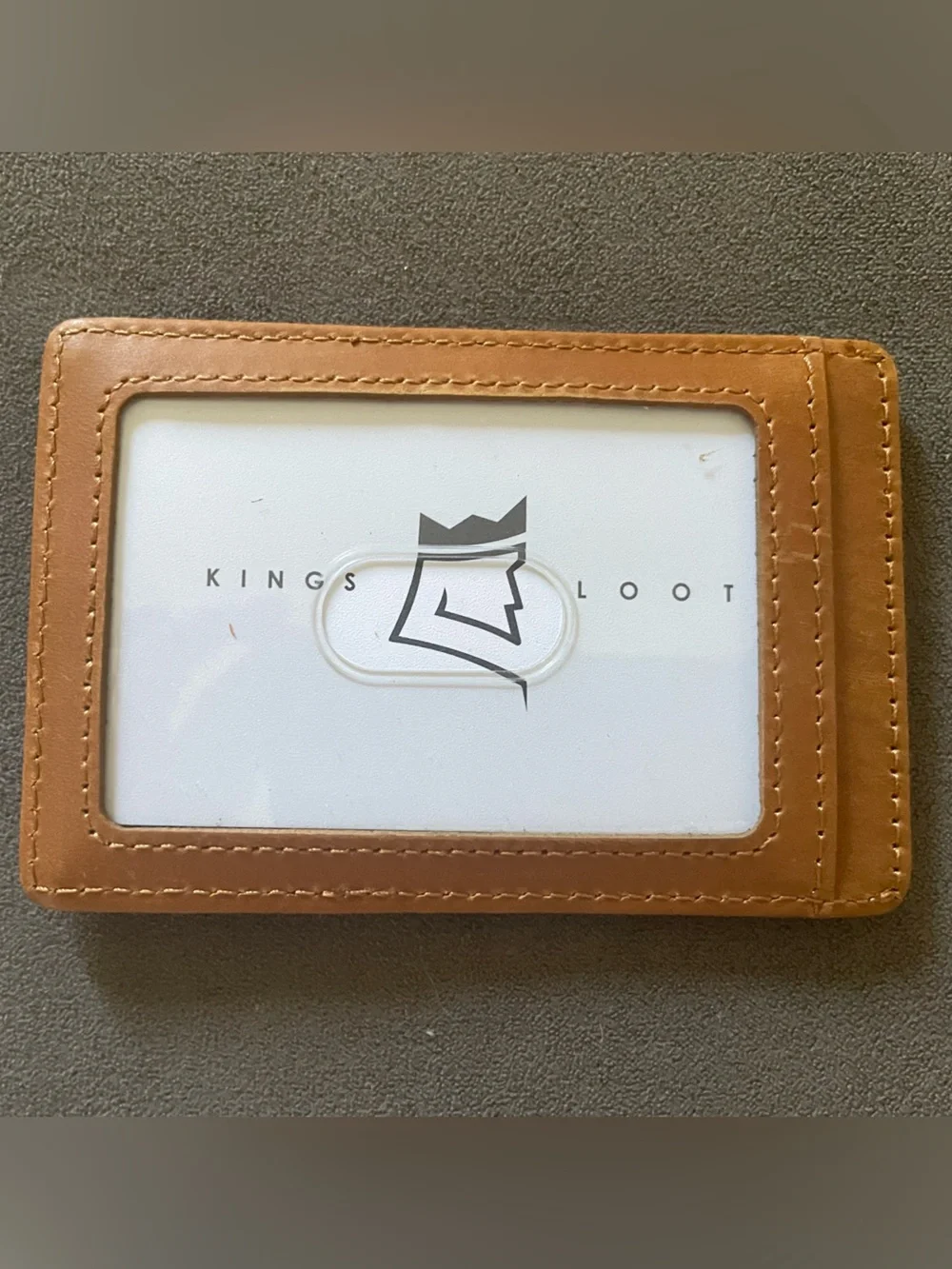 Tan Leather ID Card Holder